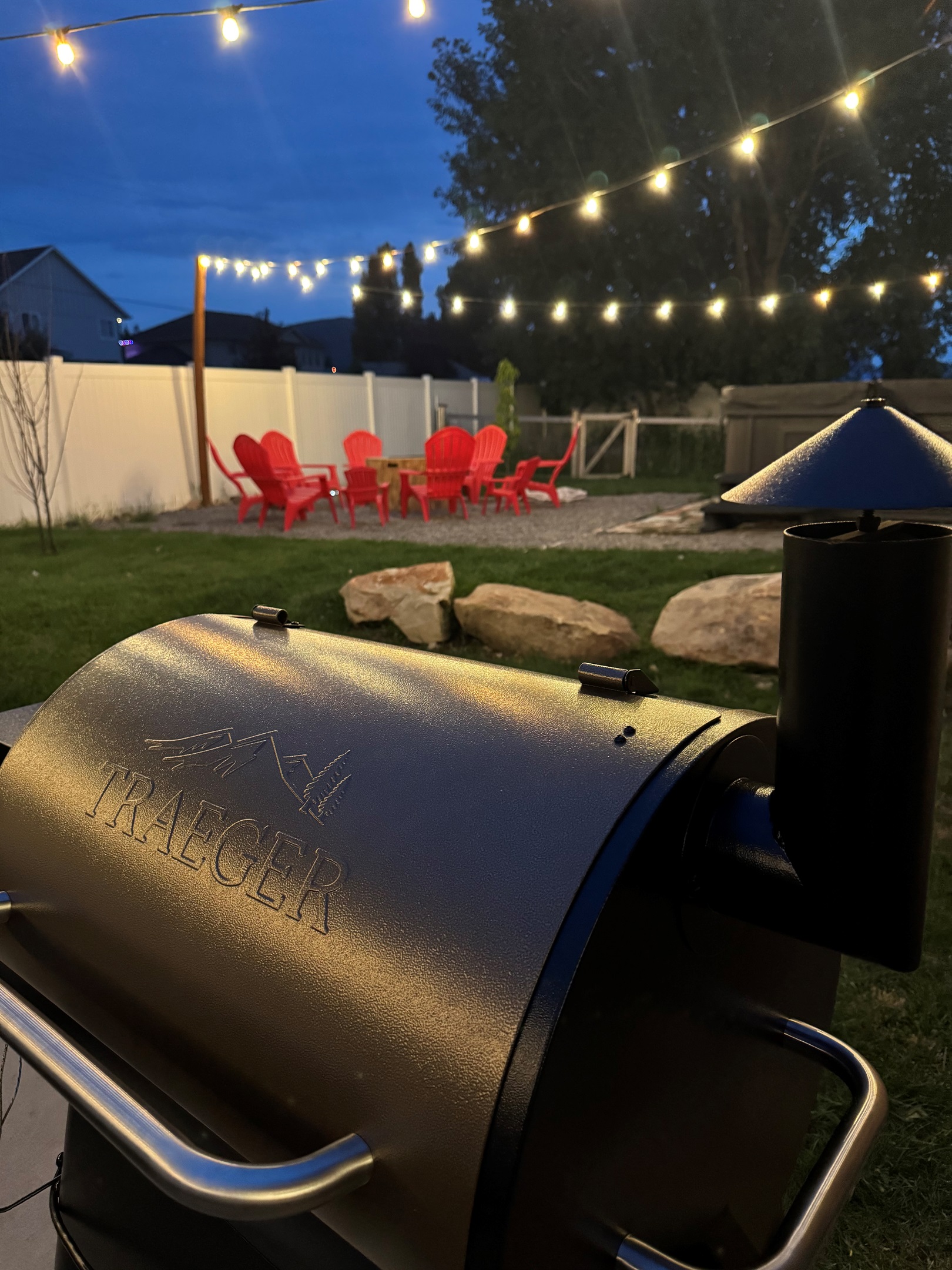 This is the perfect space to pull all the crew together, pop some protein on the Traeger, enjoy the firepit/hottub under the twinkling lights. Or, turn everything off to enjoy our gorgeous Dark Sky Community!