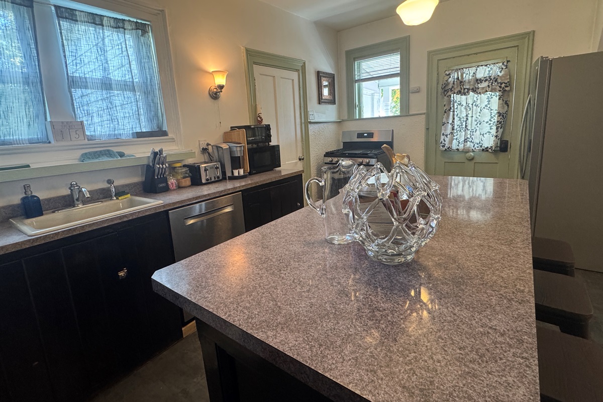 Spacious kitchen with island