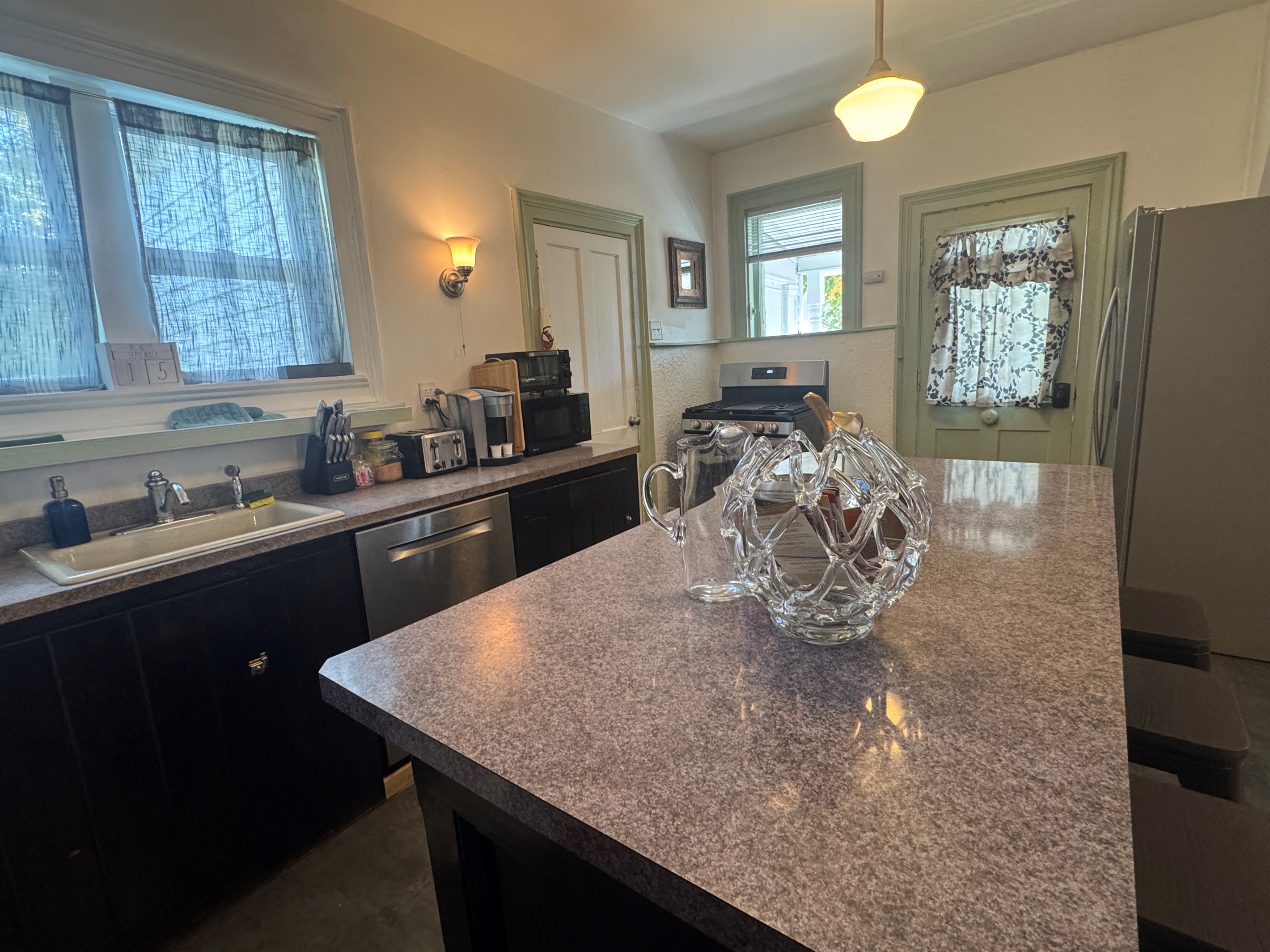 Spacious kitchen with island