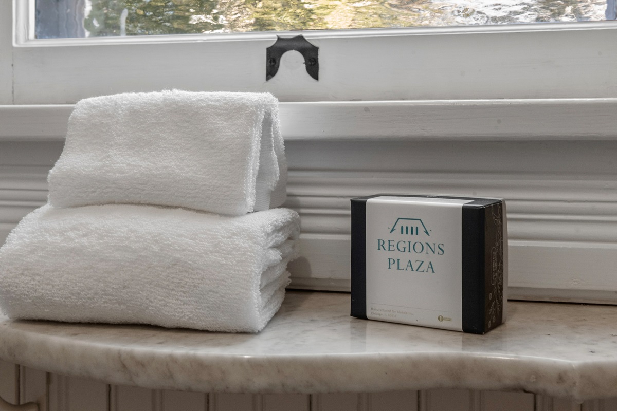 Bathroom amenities provided for your convenience. 
