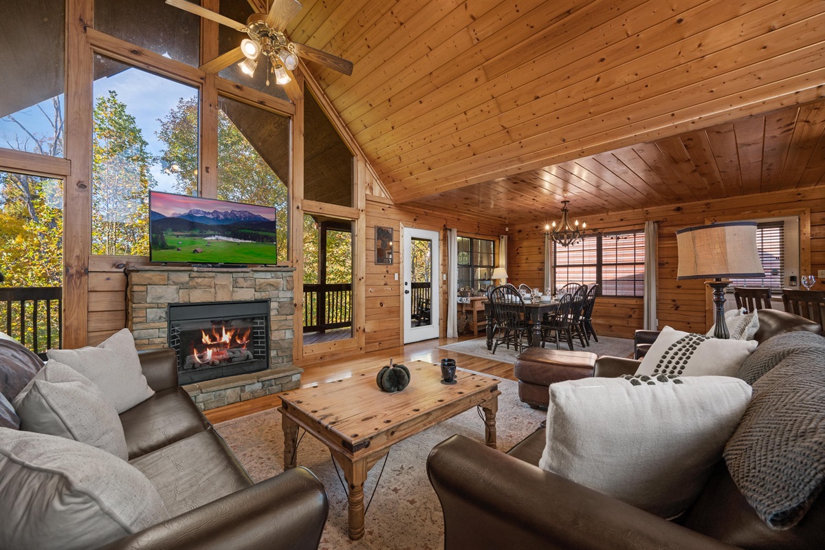 Enjoy a spacious living room with ample seating and a convenient sleeper sofa!