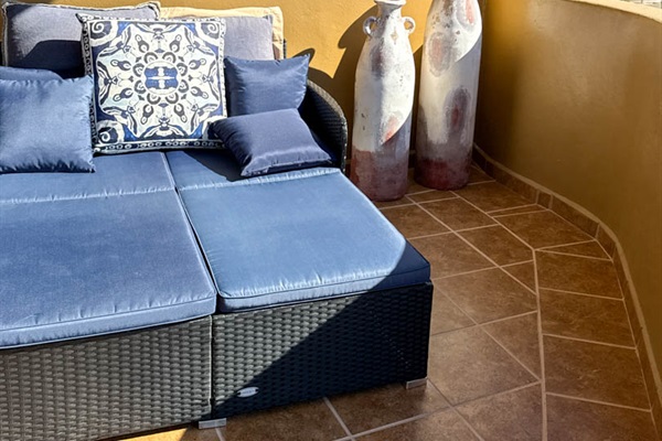 Comfortable patio seating to relax and enjoy the ocean views.