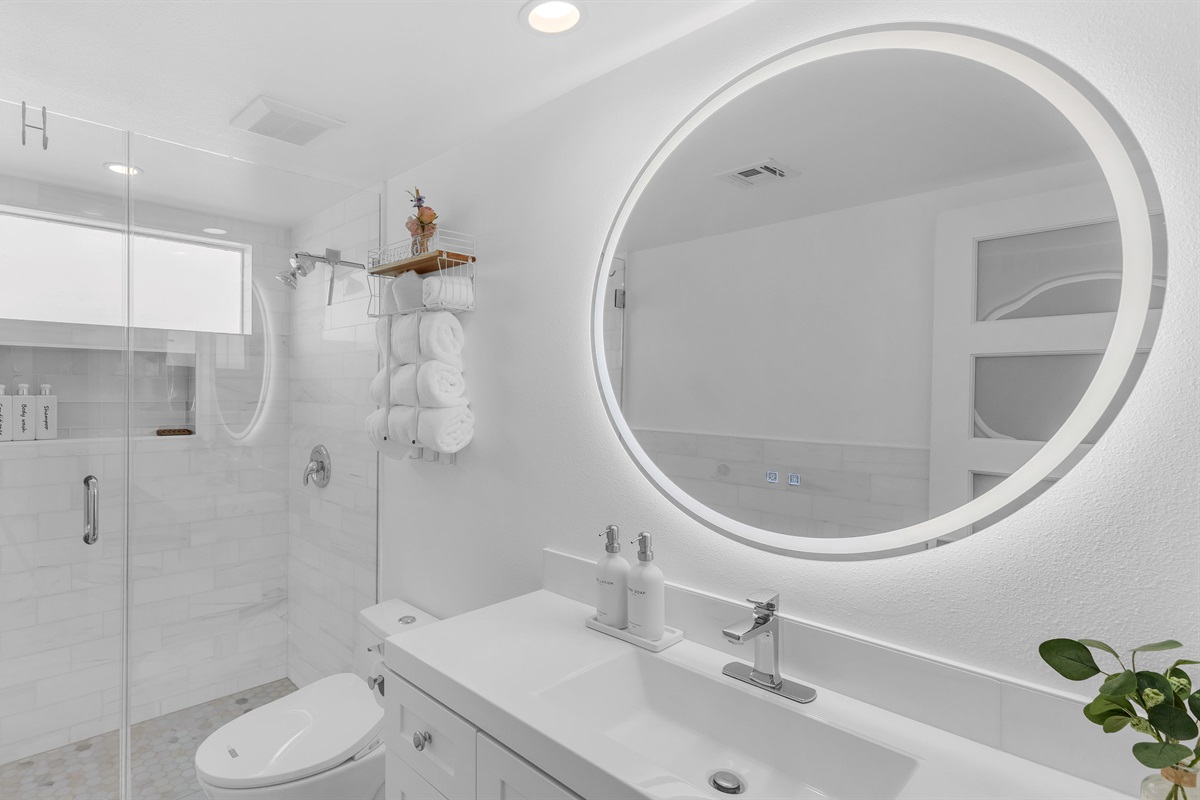 2nd Bathroom w/ Bidet and lighter mirrors