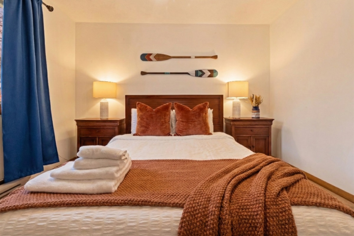 Sink into the cozy bed with luxury sheets