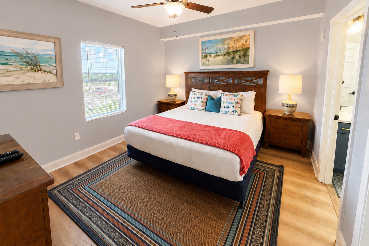 Bedroom #3 with king bed and ensuite bathroom
