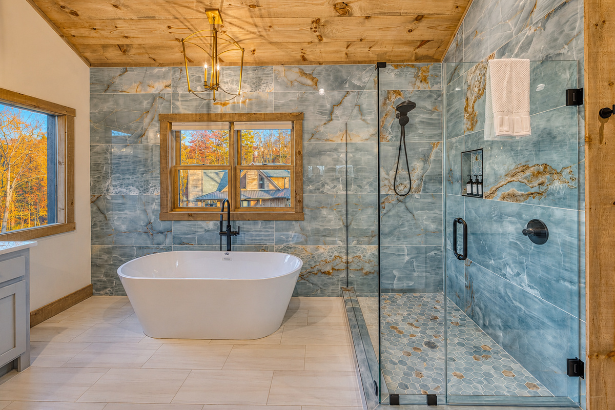 Stunning primary suite luxury  bathroom