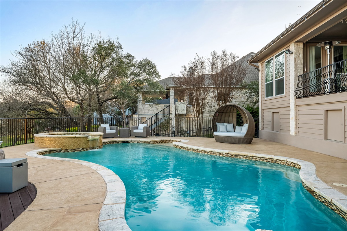 Private backyard pool retreat with plenty of space to relax and unwind.