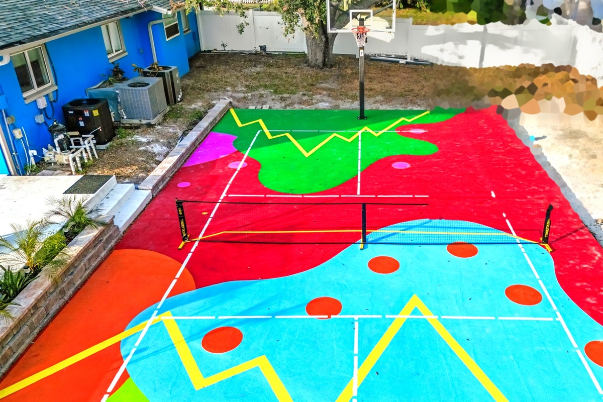 pickleball and basketball court private
