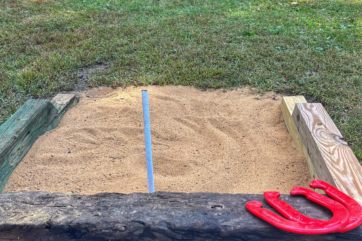 Newly added horseshoe pit