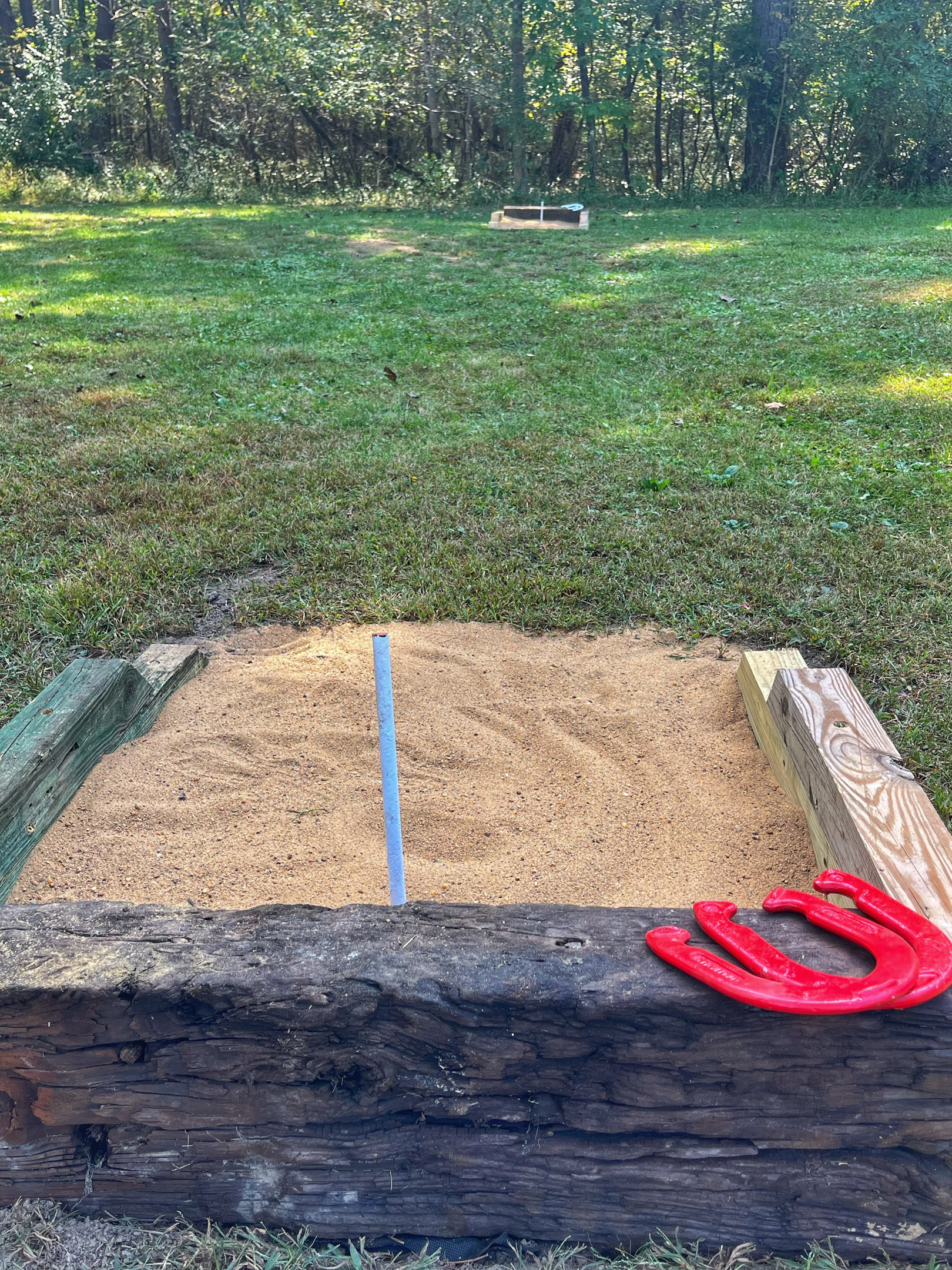 Newly added horseshoe pit