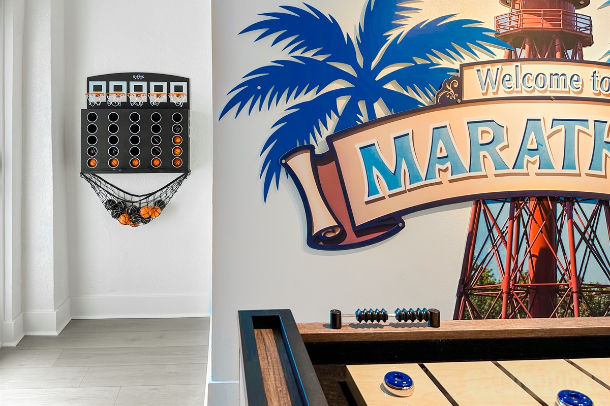 And a mini wall basketball game.