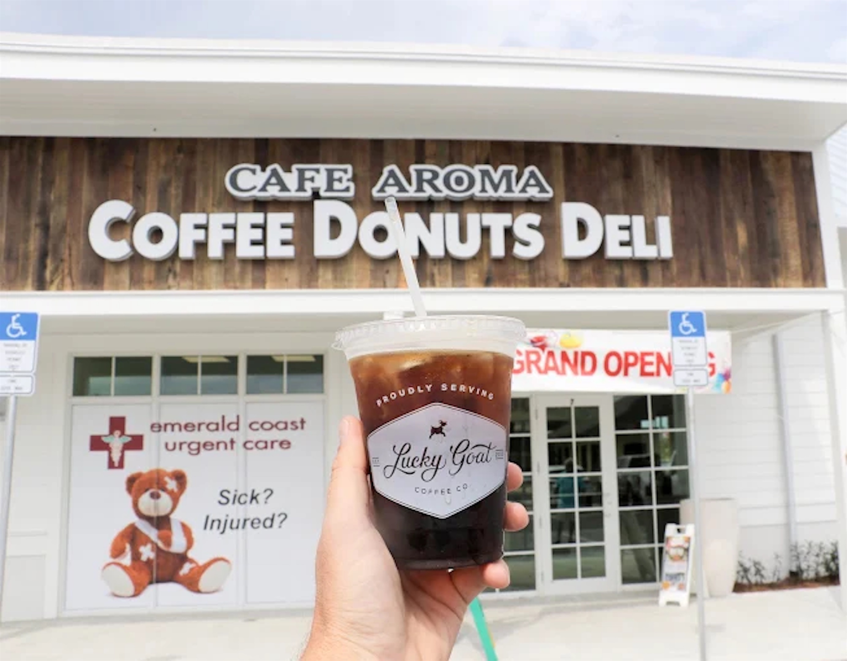 Fresh coffee and donuts, every morning just a short morning walk and ice cream on the way home from the beach.