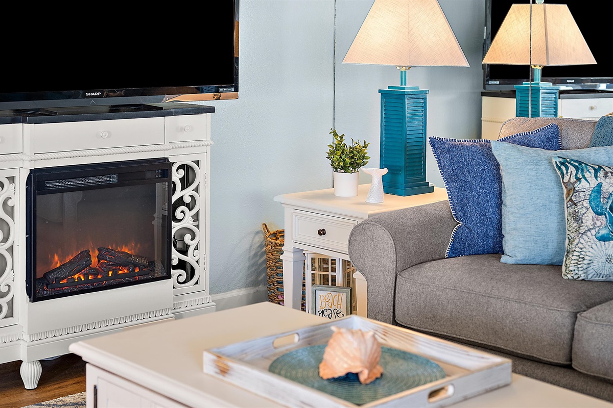 Curl up by the electric fire place with a good book