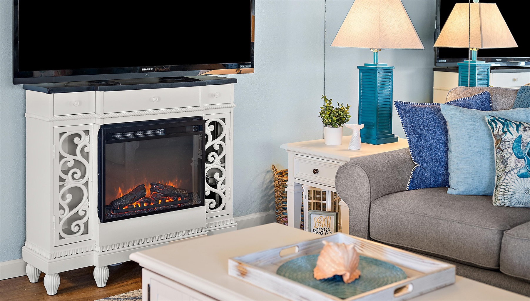 Curl up by the electric fire place with a good book