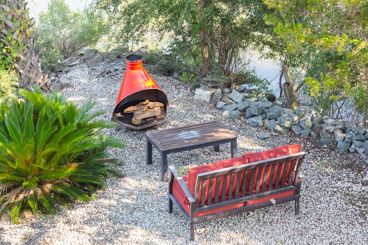 Gather around the firepit for cozy evenings under the stars.