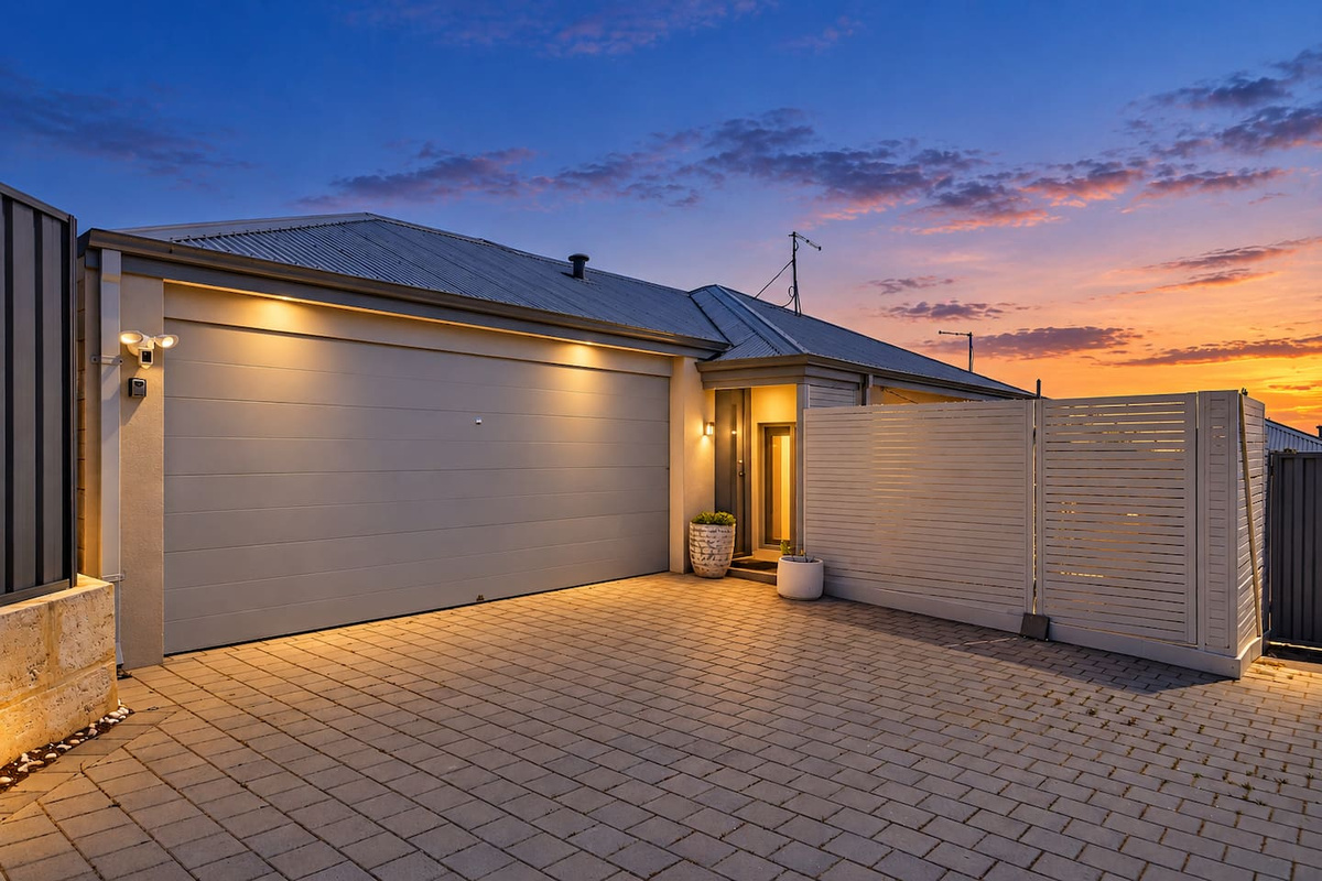 Secure double garage parking, located quietly away from the street.