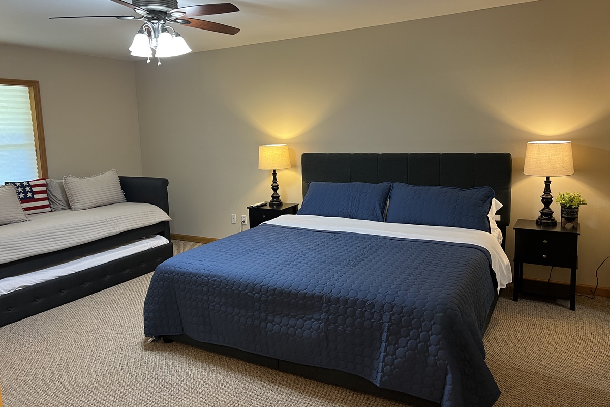 Lower level King with ensuite bath