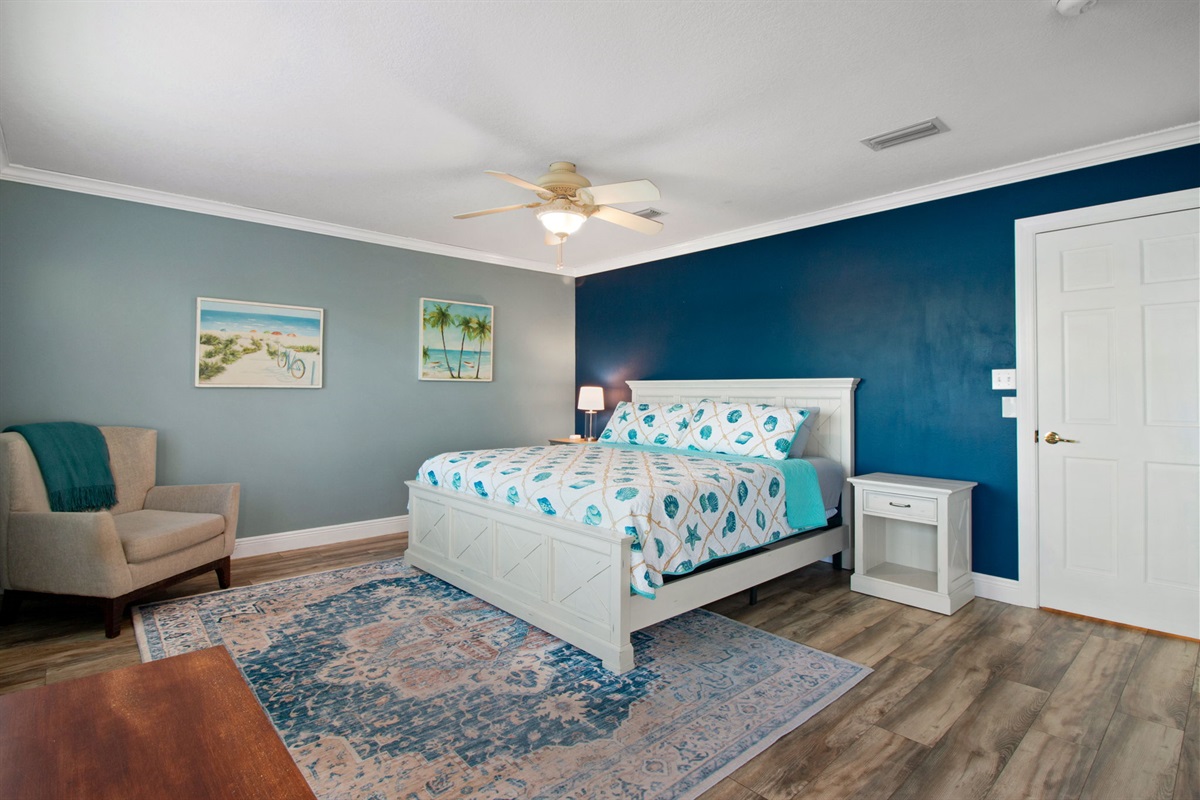 Primary room with king bed