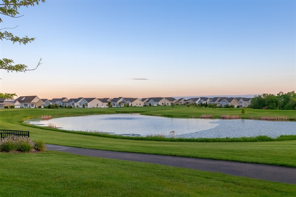 The largest of the Ponds features a quarter mile walking trail just off the clubhouse area.