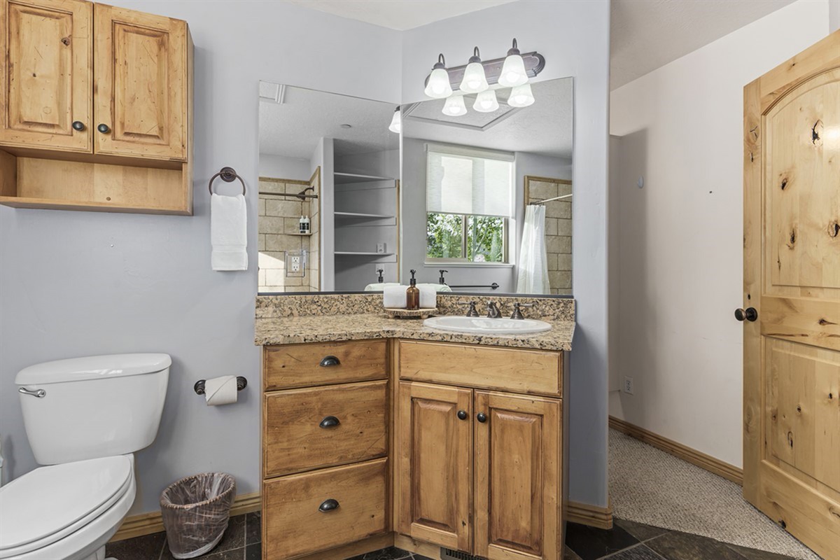 Well-appointed bathroom with everything you need for a comfortable stay.