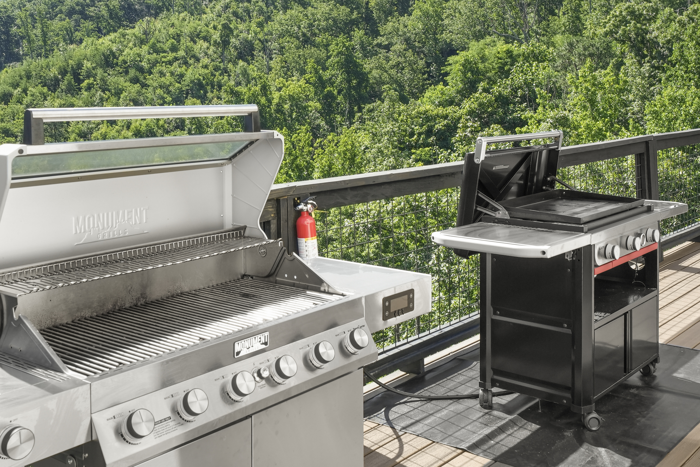 Cook out for the whole group with the Weber gas griddle. Steps from the kitchen.