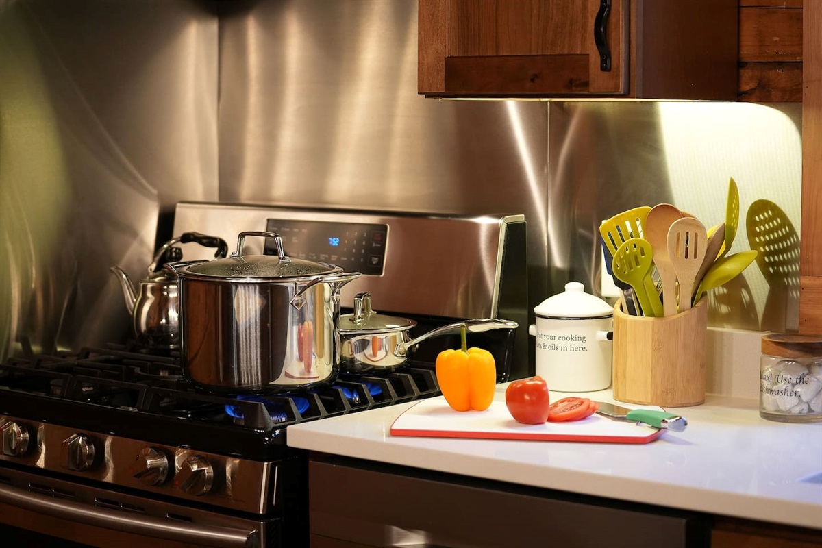 The stocked kitchen enables you to prepare great meals during your stay. Convection stove speeds up the baking time.