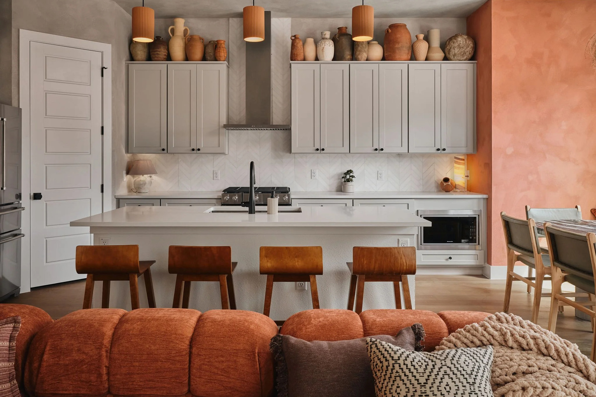 Amazing kitchen - mixing ancient relics with the modern cabinets
