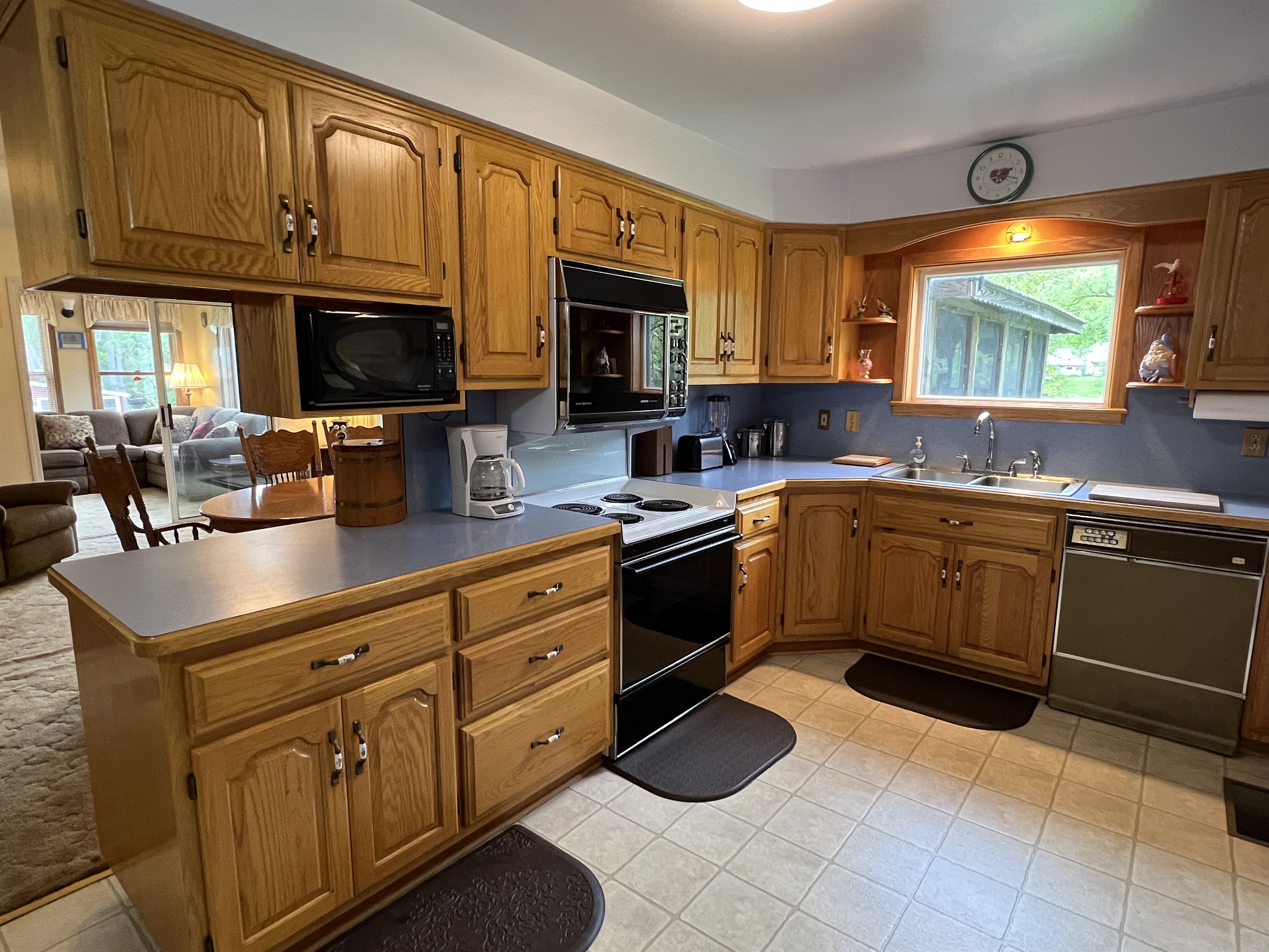 Kitchen into dining area