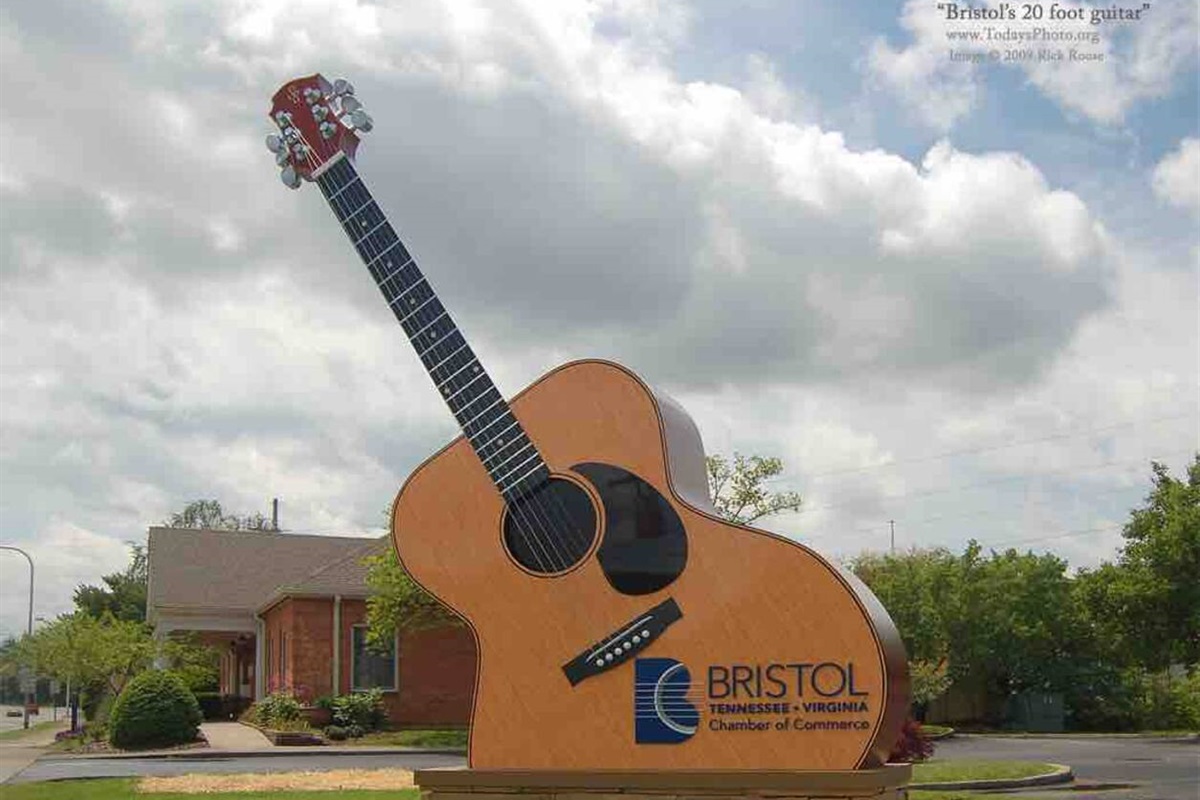 This huge guitar is a great photo opportunity and represents our musical heritage. It is located at our Chamber of Commerce.