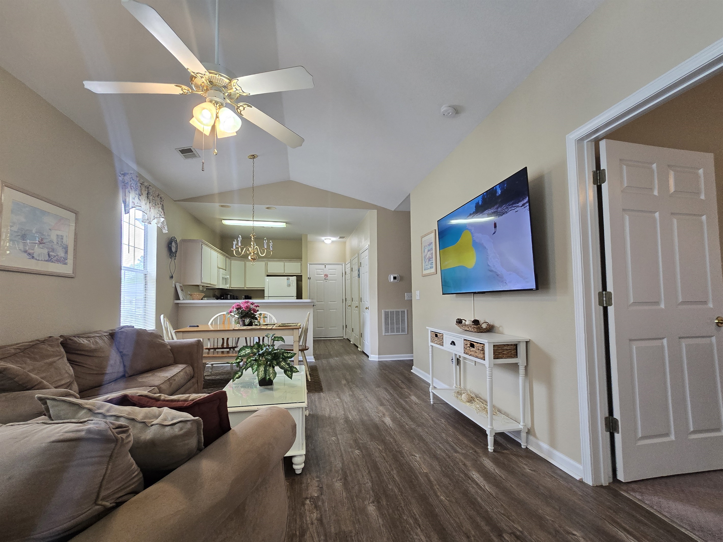 Spacious Open Floor Plan with Living Space and Dining Area