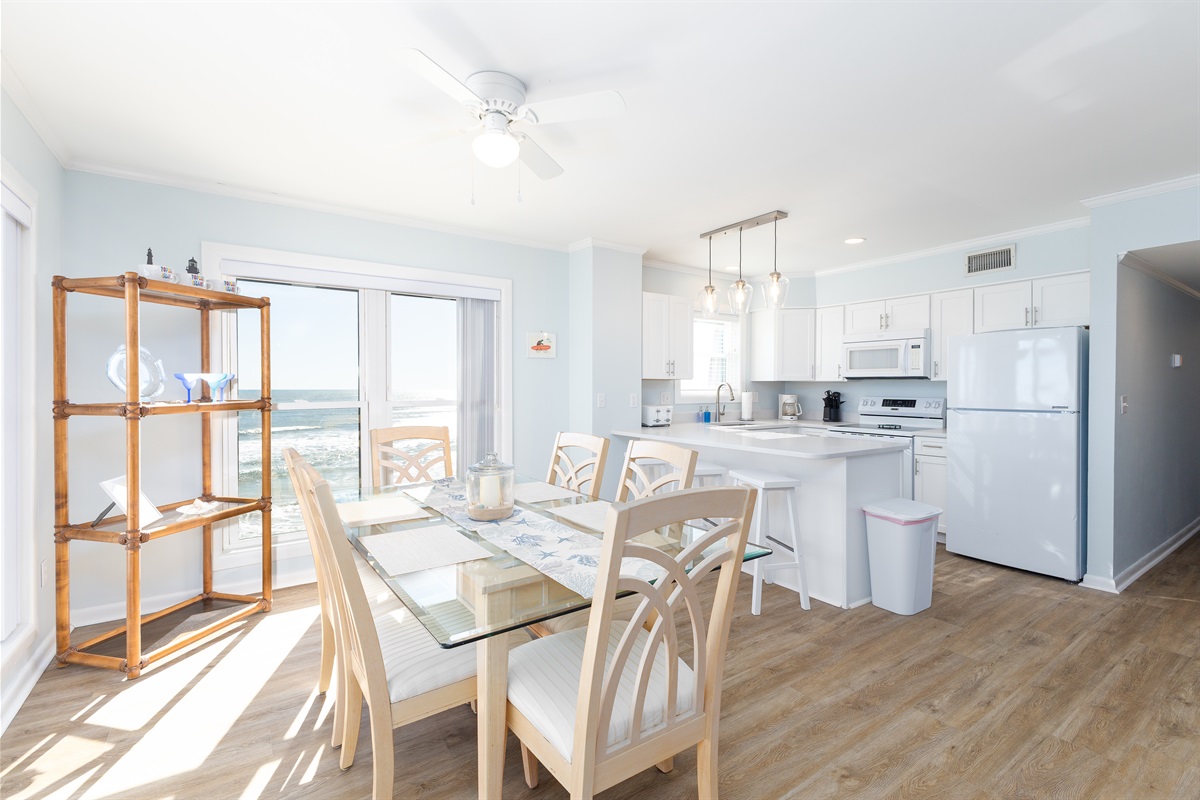 Dining area bathed in natural light