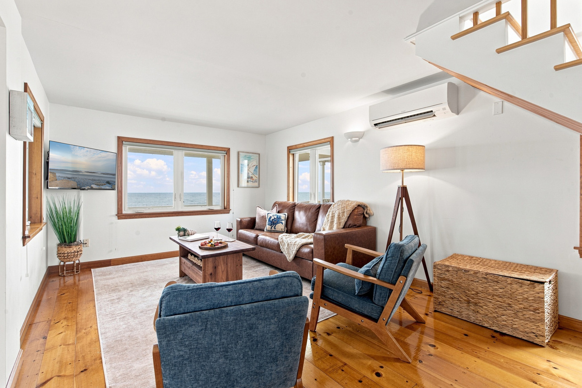 Comfortable living room with ocean views and plenty of space to relax.