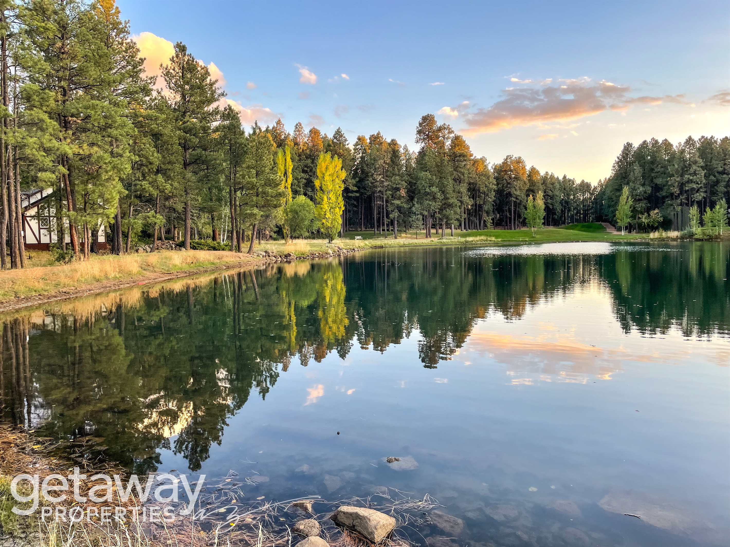lake behind home