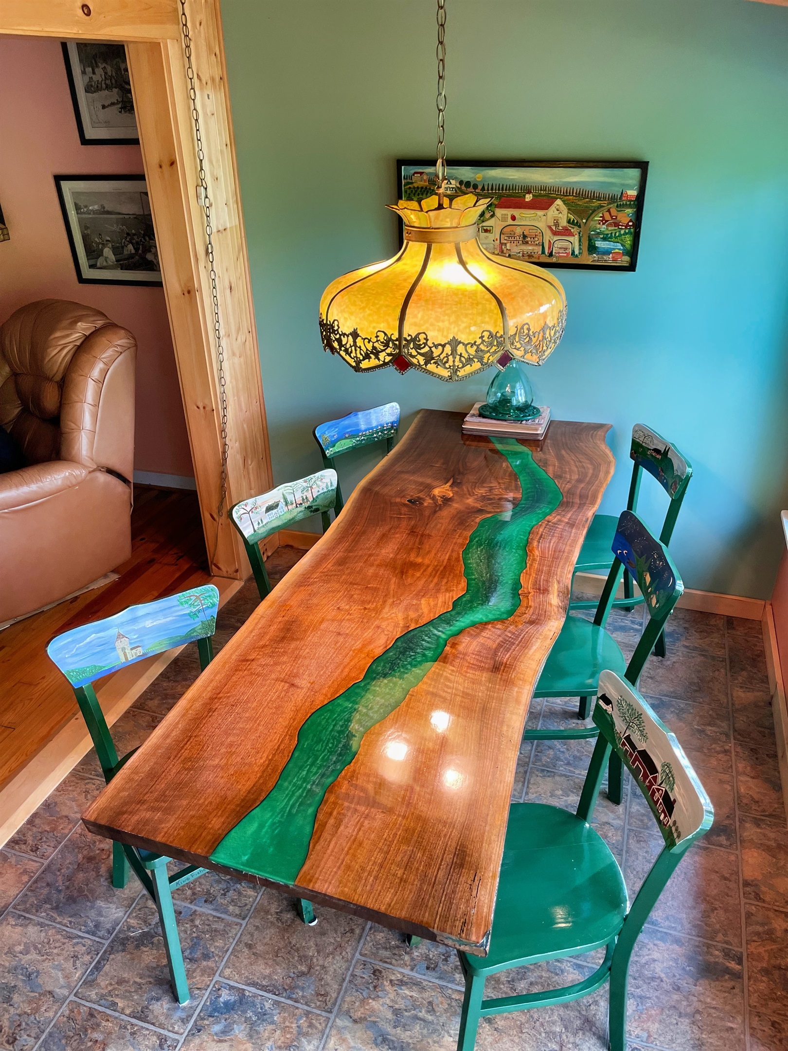 Big Pines beautiful custom table for dining.