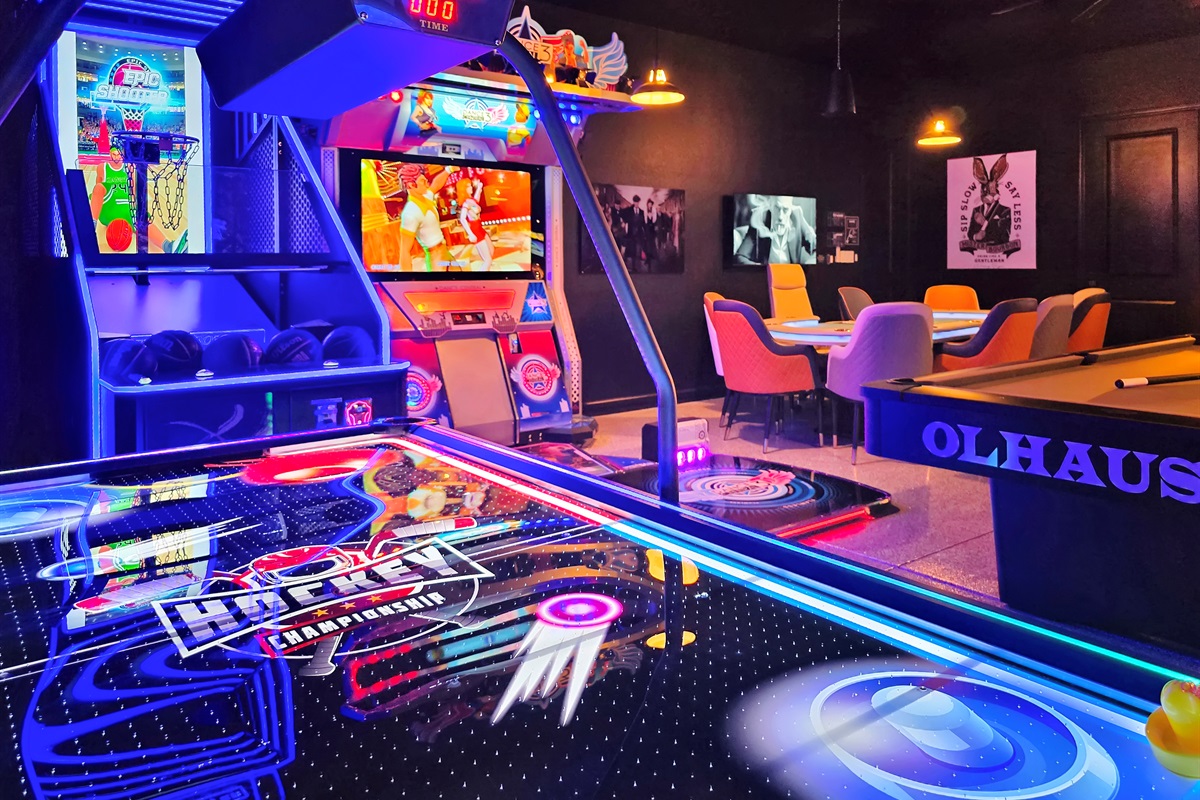 Arcades include air hockey, basketball and Dance Central 3!