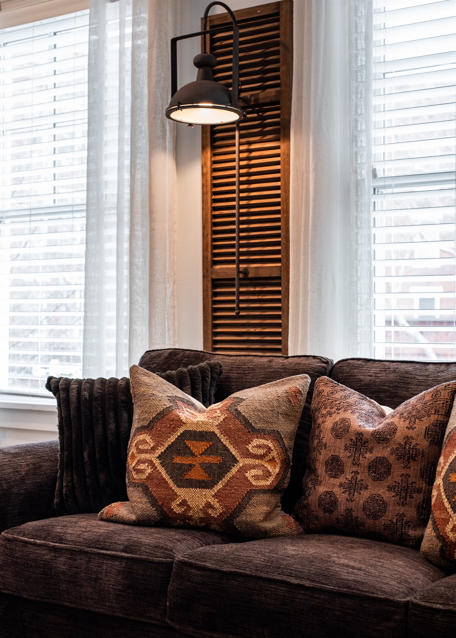 This lamp adds such a cozy glow, making the room feel so inviting.