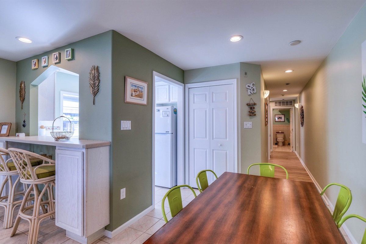 View of kitchen and dining area