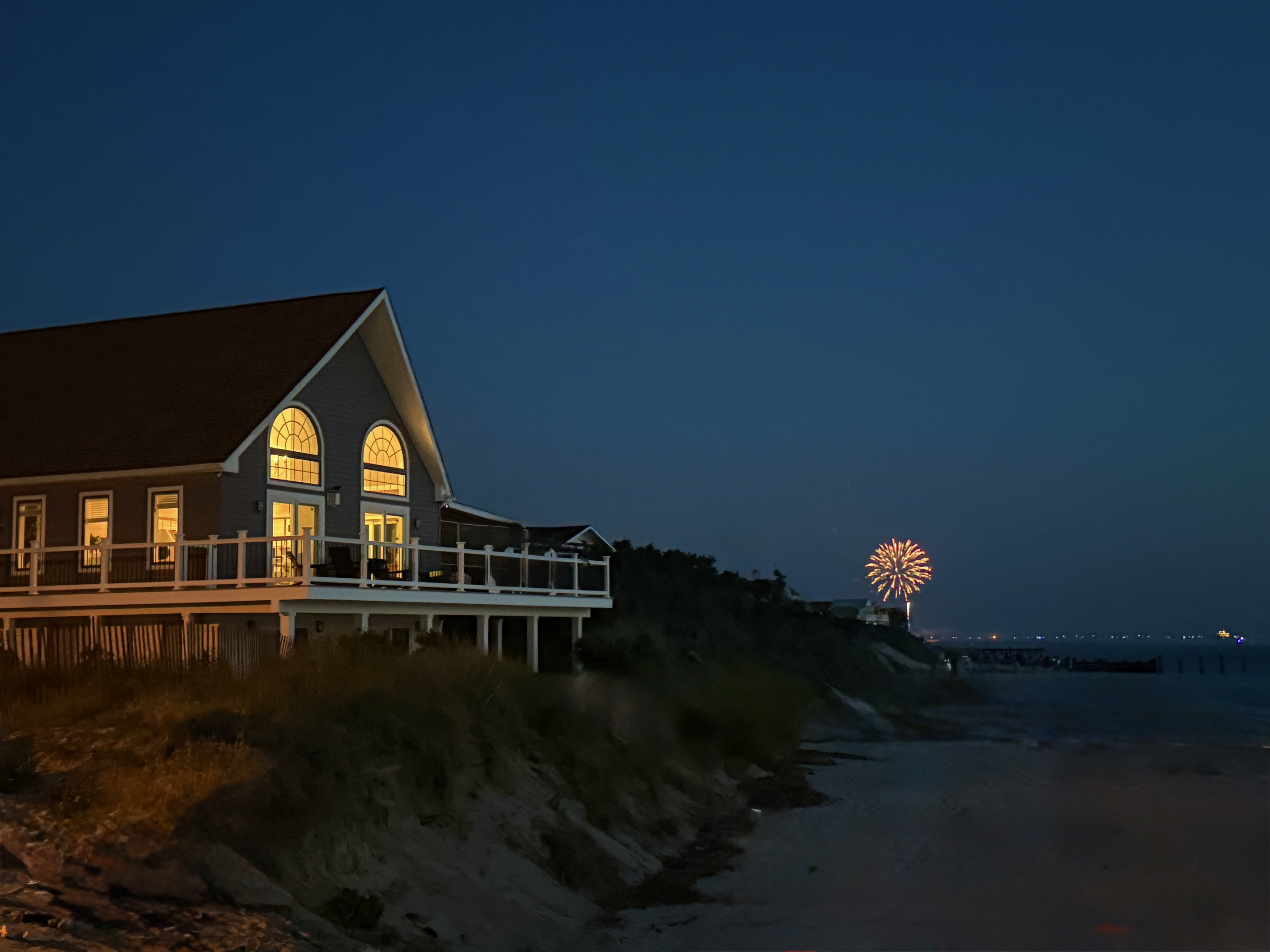 Experience the magic of your own private coastal retreat. There is nothing quite like enjoying a front-row seat to spectacular waterfront fireworks displays every 4th of July from the comfort of your own deck.