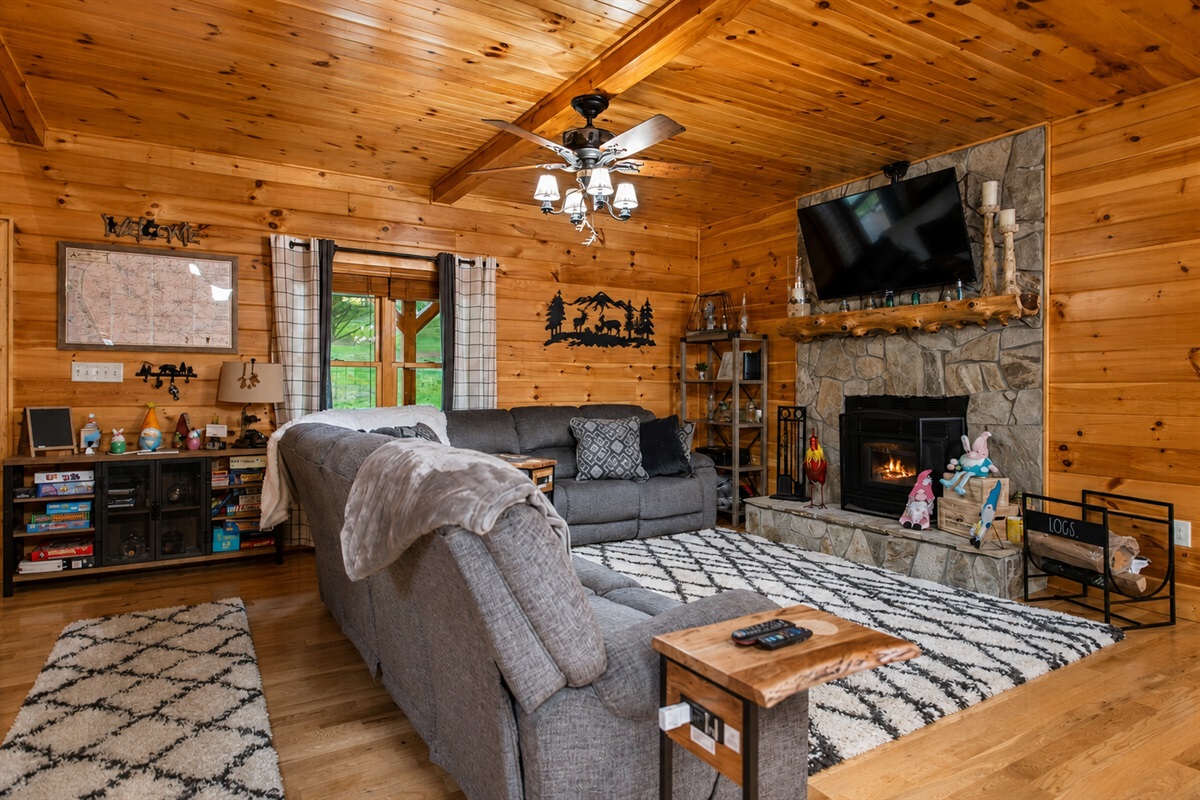 Watch a late night movie in the cozy living room.