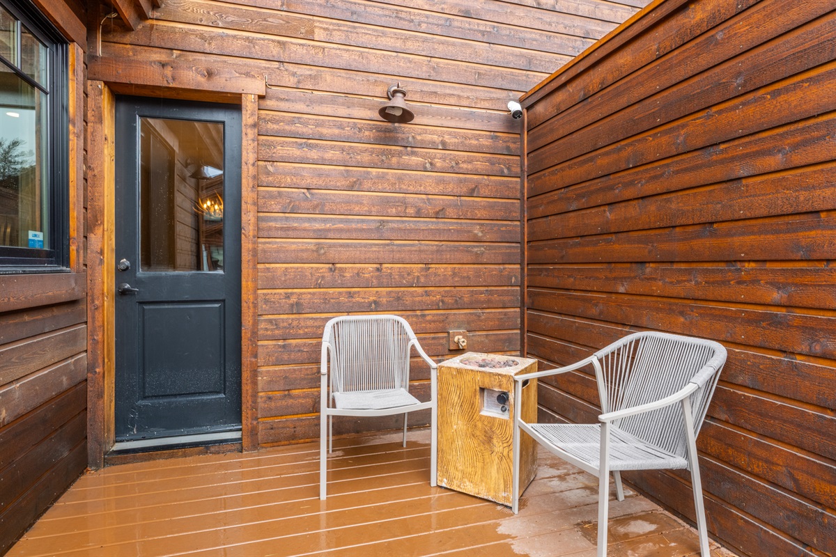 Outdoor seating areas on both balconies offer fresh mountain air and space to relax together.