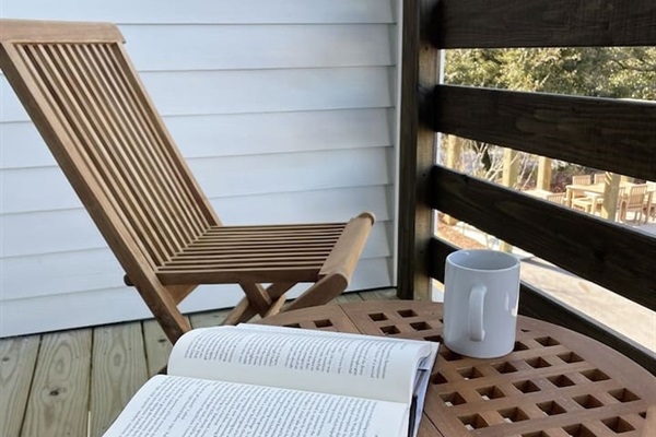 A peaceful outdoor space perfect for morning coffee or an evening wind-down.