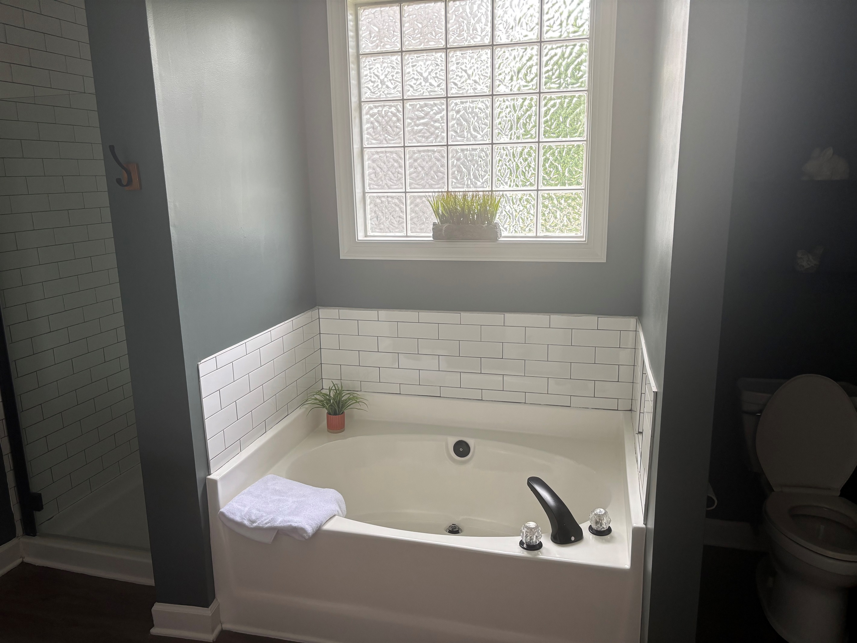 Bath tub in the master bathroom