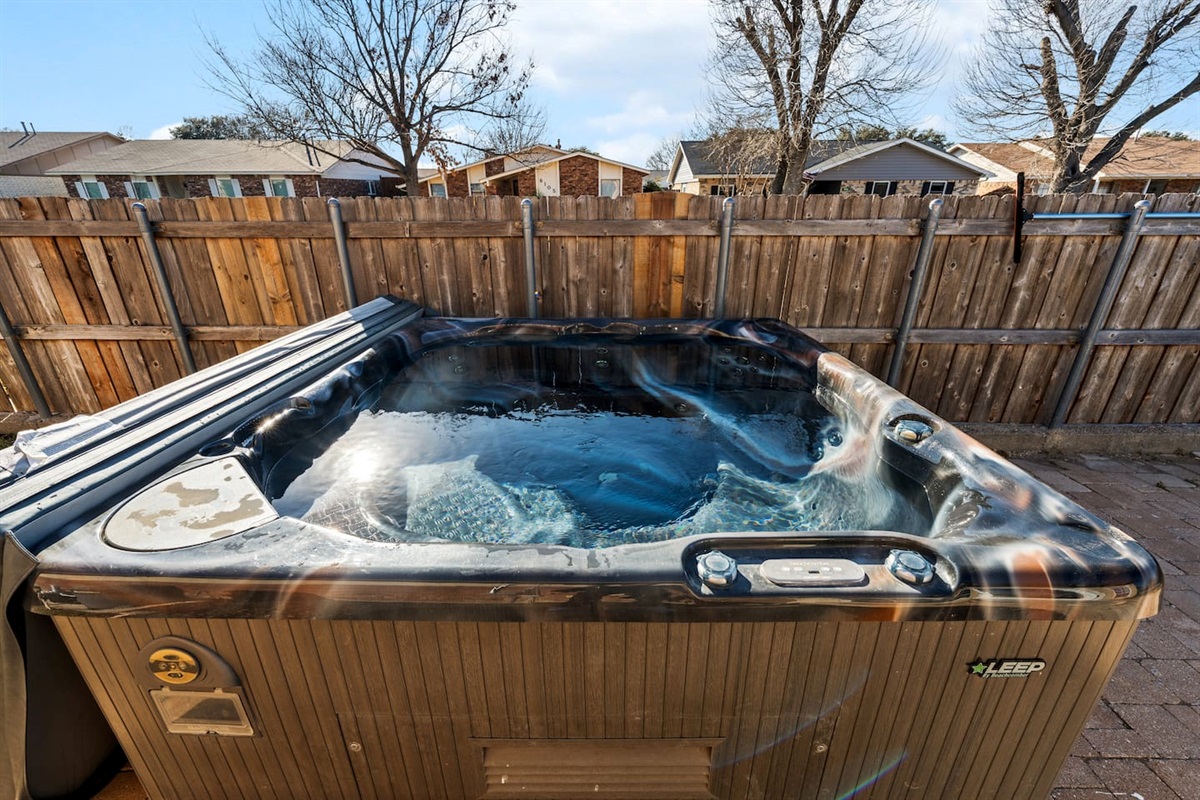 Unwind under the stars in your own private outdoor jacuzzi—relaxation starts here.