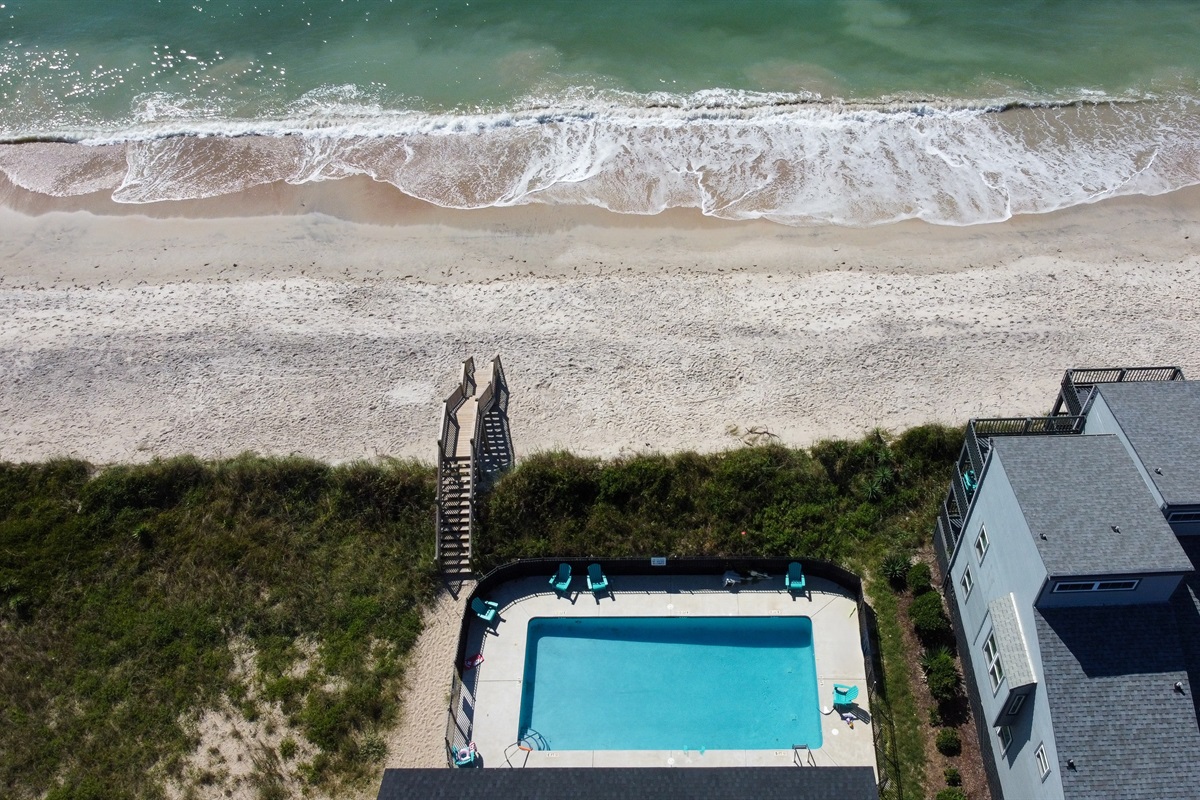 Beachfront pool and private beach access