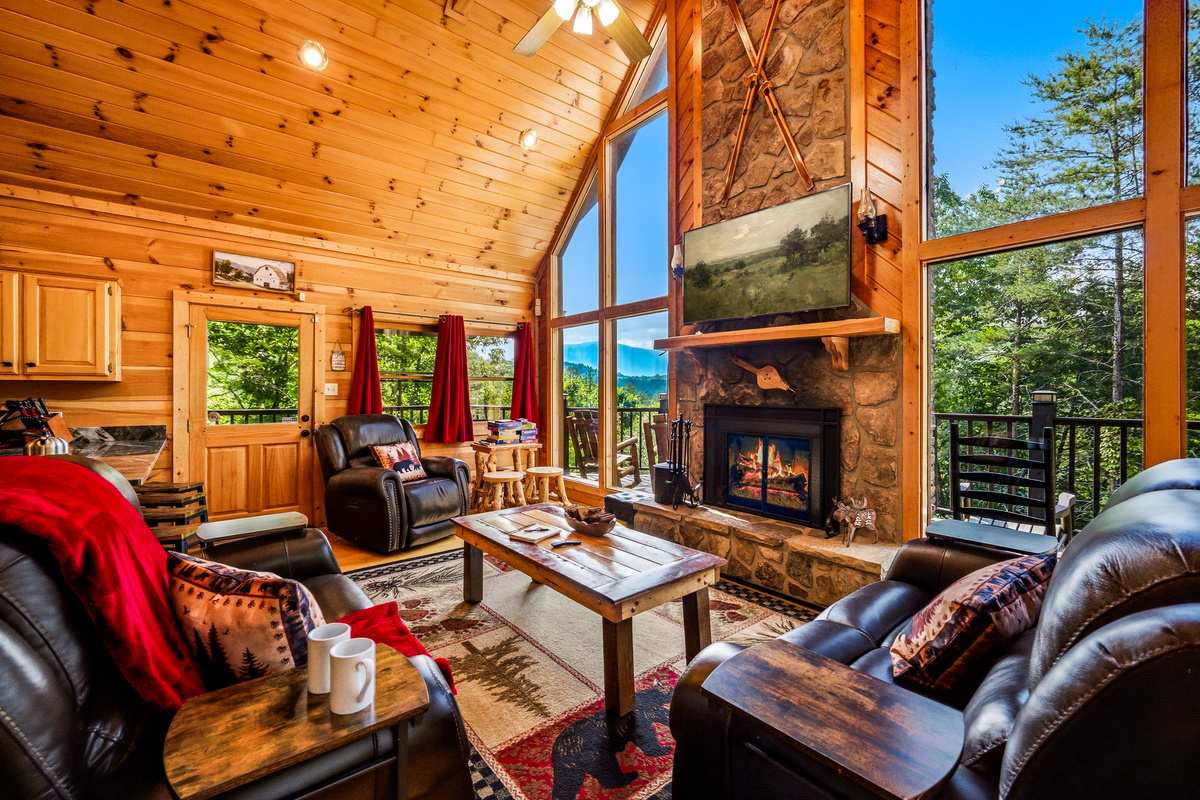 Living room with mountain view!