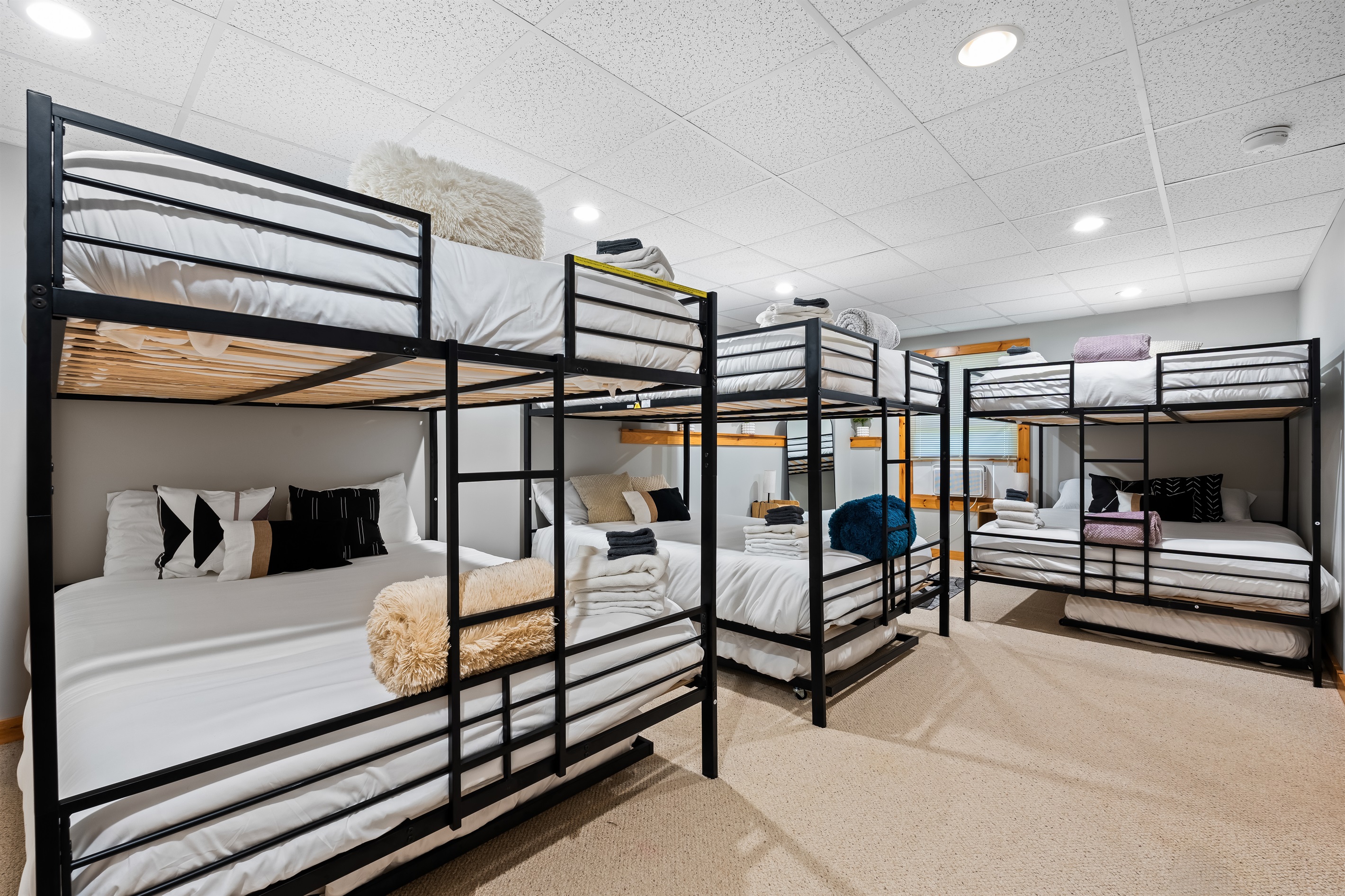 Keep the whole crew together in a roomy bunk space that works just as well for kids, teens, or adult groups.