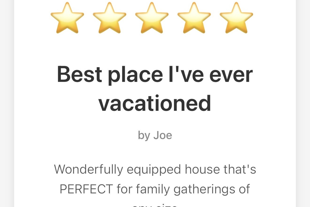 We love hearing how much our guest enjoy the property AND how much they enjoy their family time...because that's what it's truly all about.  We look forward to hosting you at Alpine Airspace!