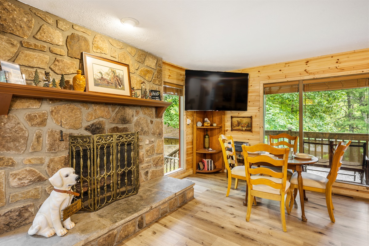 Fireplace in the living room