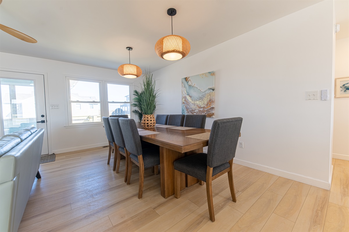 Meals taste better at the beach, especially at a large table for the entire family!