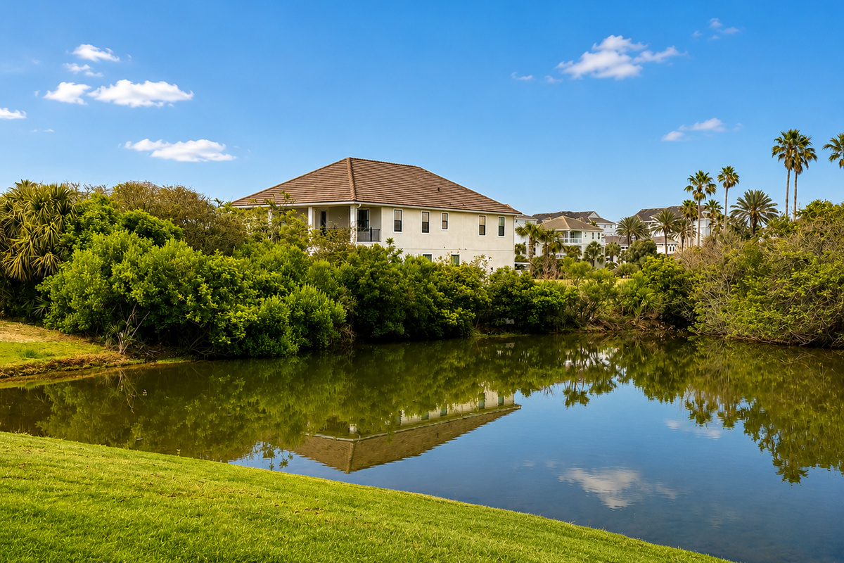 Framed by palms and mirrored in tranquil water, your coastal retreat sits in a scene of postcard calm. Take it in on an evening walk around the lake—this peaceful setting is the gentle backdrop to a week your family simply won't forget.